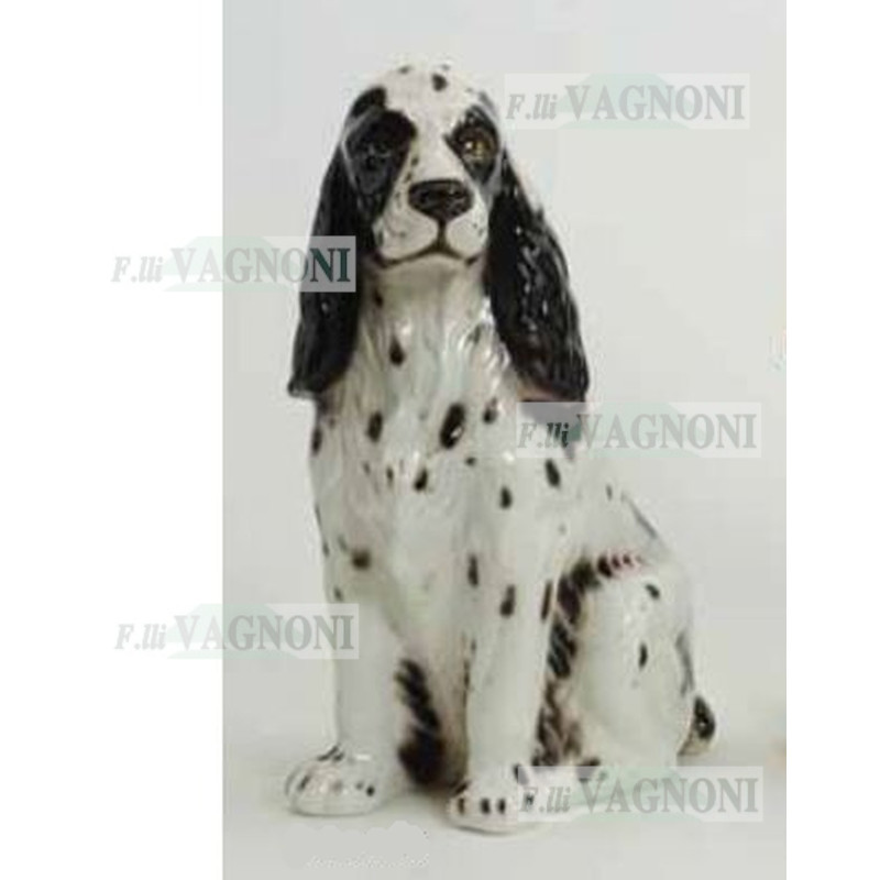 STATUA CANE COCKER BIANCO IN CERAMICA CM. 55 -ANIMALI-